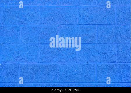 Blue painted brick wall texture background. Stock Photo