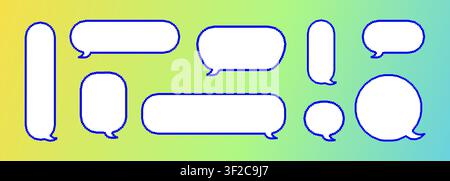 White balloon for chat message. Cute icon set. Vector frame for conversation cloud or digital memo Stock Vector