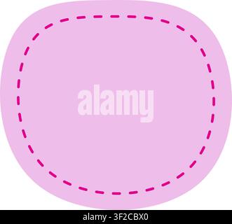 Pastel circular text label vector illustration with stitched dashed outline for stickers and badges. Stock Vector
