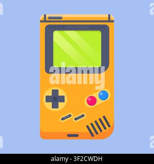 Retro Handheld Game Console Flat Vector Illustration Stock Vector