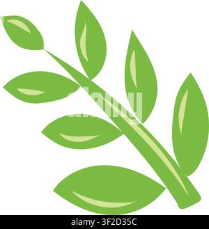 2D flat Eco green plant. Vector illustration, Plant icon. Eco-friendly symbol. green plant icon isolated on white. Vector illustration.Eco life green Stock Vector