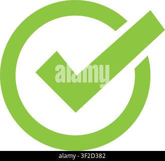 Green Check mark, A simple Stylized collection of flat vector elements in green, outline drawing for Check mark, design, Check mark line art, check Stock Vector