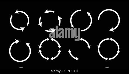 Vector curved arrows illustration, Hand-drawn arrow vector set — doodle sketch curved arrows set collection, Doodle arrow set. Doodle circle arrows Stock Vector