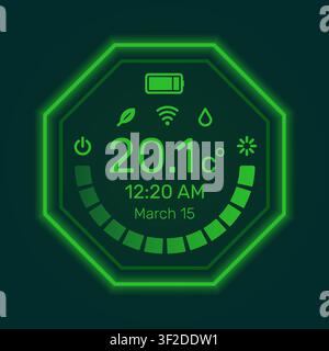 Smart Thermostat Interface Illustration Stock Vector