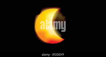 Futuristic Eclipsed Circle with blue lights Template Geometric eclipse-inspired vector featuring clean circular elements and glowing effects Stock Vector