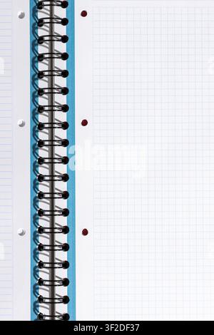 Open squared notebook page presenting blank space for text or drawing Stock Photo