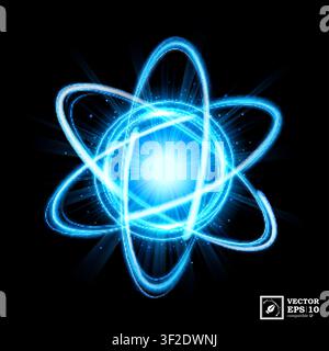 Dynamic Atom Light Explosion, Isolated and Easy to Edit, Vector Illustration Stock Vector