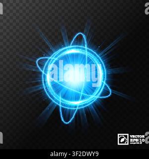 Dynamic Blue Light Explosion on A Transparent Background, Isolated and Easy to Edit, Vector Illustration Stock Vector
