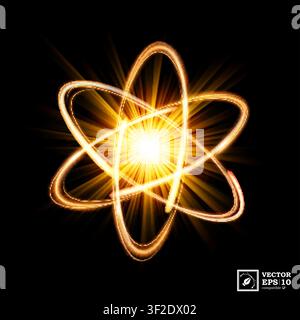 Dynamic Atom Light Explosion, Isolated and Easy to Edit, Vector Illustration Stock Vector