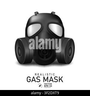 Realistic Gas Mask Isolated on White Background, Vector Illustration Stock Vector