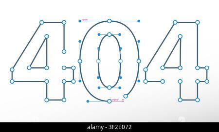 404 Error Page Vector Line Concept, Link to A Non-Existent Page, Vector Illustration Stock Vector