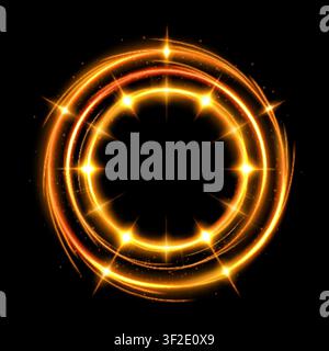 Abstract Glowing Circle with A Transparent Background Isolated, Vector Illustration Stock Vector