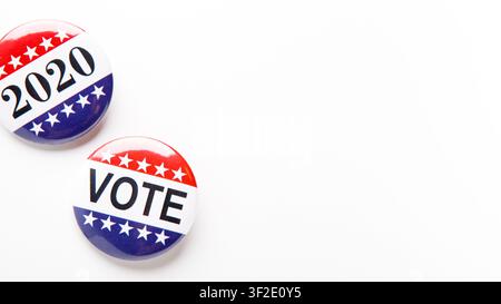 Patriotic button pins isolated on white background Stock Photo