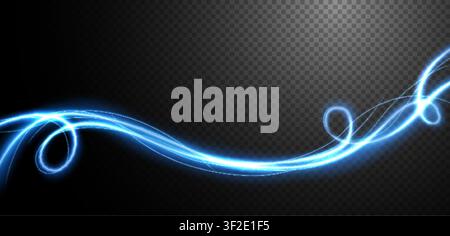 Abstract Light Speed Motion Effect, Blue Light Trail, Vector Illustration Stock Vector