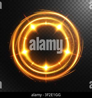 Abstract Glowing Circle with A Transparent Background Isolated, Vector Illustration Stock Vector