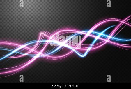 Abstract Light Speed Motion Effect, Multicolor Light Trail, Vector Illustration Stock Vector