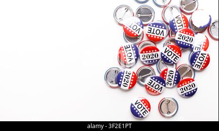 Button badges with i voted today text isolated on white Stock Photo