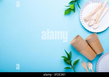 Eco-friendly tableware it is waste reduction concept Stock Photo