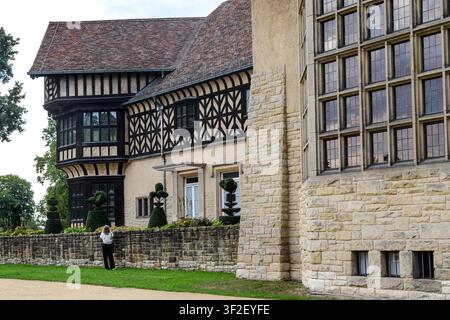 POTSDAM, GERMANY - SEPTEMBER 21, 2025: This is a fragment of the Cecilienhof Palace. Stock Photo