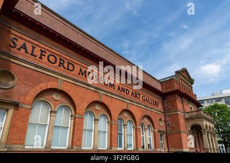 Salford Museum and Art Gallery situated in Peel Park in the city of Salford, Greater Manchester, England. Stock Photo