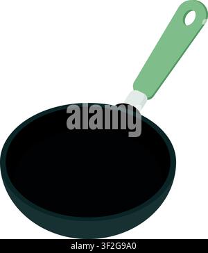 Cooking Frying Pan UI Illustration for Food Preparation, Modern Kitchen Cookware Icon Stock Vector