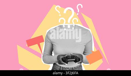 Unrecognizable Woman Holding Video Game Controller With Focus On Gaming Experience Stock Photo