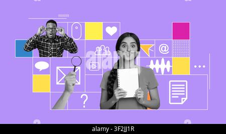 Focused Young Woman Holding Notebook And Pen, Engaged In Creative Brainstorming, Business Concept Stock Photo