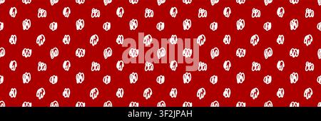 Hand Drawn Scribble Mark Seamless Pattern on Red Background Stock Vector