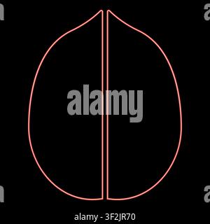 Neon walnut red color vector illustration image flat style light Stock Vector
