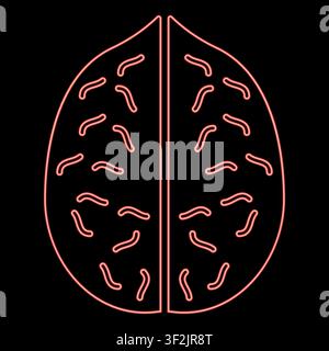 Neon walnut red color vector illustration image flat style light Stock Vector