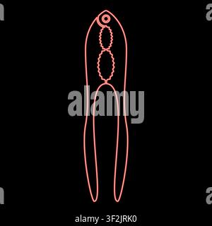 Neon nut cracker nutcracker red color vector illustration image flat style light Stock Vector