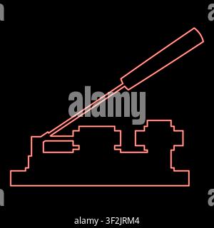 Neon nut cracker nutcracker red color vector illustration image flat style light Stock Vector