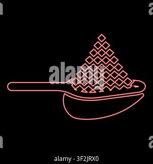 Neon loose product on scoop bulk red color vector illustration image flat style light Stock Vector