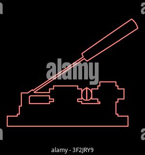 Neon nut cracker nutcracker red color vector illustration image flat style light Stock Vector