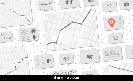 Abstract concept of navigation in city. Smart tourism system with advanced tour navigation capabilities. Travel experiences, incorporating data Stock Vector