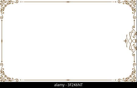 Brown Ornate Vintage Decorative Frame certificate frame Stock Vector