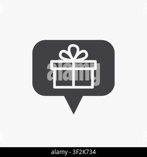 Gift box glyph icon Special offer, discount Stock Vector