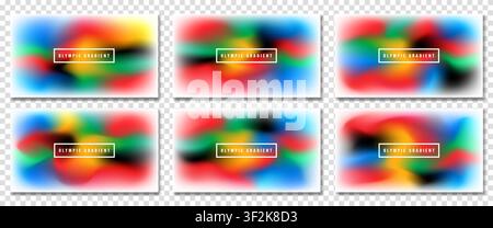 Set of vibrant Colorful liquid gradients with abstract designs. Smooth blends and fluid effects are ideal for templates, posters, ads, brochures, and Stock Vector