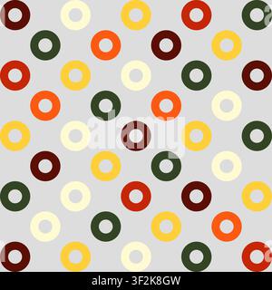 Seamless abstract geometric background with circles. This modern minimalist vector pattern features elegant polka dots and a circular grid, resulting Stock Vector