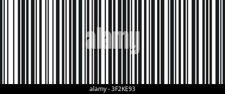 Geometric barcode stripe bg with random thick and thin vertical lines. Minimal abstract pattern Stock Vector