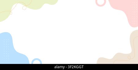 Abstract background template featuring pastel colored fluid shapes and geometric lines for modern graphic design Stock Vector