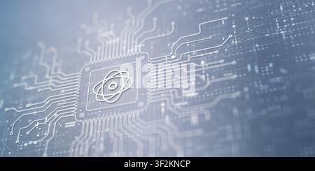 Artificial intelligence system for technology development and digital data processing with microchip circuitry Stock Photo