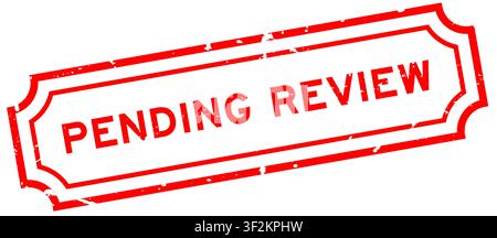 Grunge red pending review word rubber seal stamp on white background Stock Vector