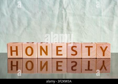 motivational word Honesty made of letters on wooden cubes Stock Photo