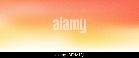 Grain sunset background with warm red yellow gradient and sand noise texture overlay. Abstract sky bg Stock Vector