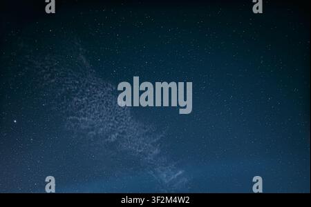 Dark blue night sky with a distinct cloud formation and stars. Stock Photo