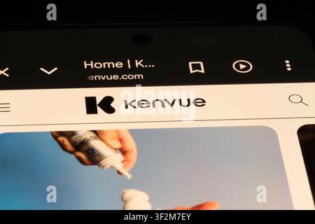Shanghai, China- July 19th 2026: Kenvue company brand logo on website Stock Photo