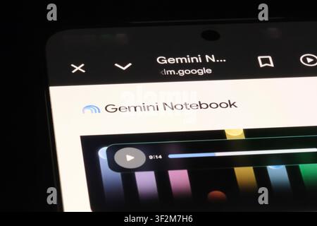 Shanghai, China- July 19th 2026: Gemini Notebook brand logo on webpage Stock Photo