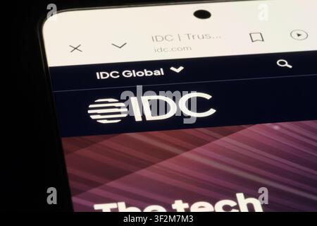 Shanghai, China- July 19th 2026: IDC brand logo on website Stock Photo