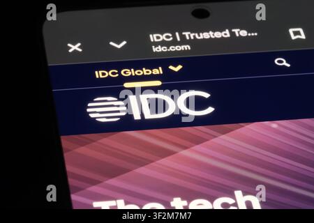 Shanghai, China- July 19th 2026: IDC brand logo on webpage Stock Photo
